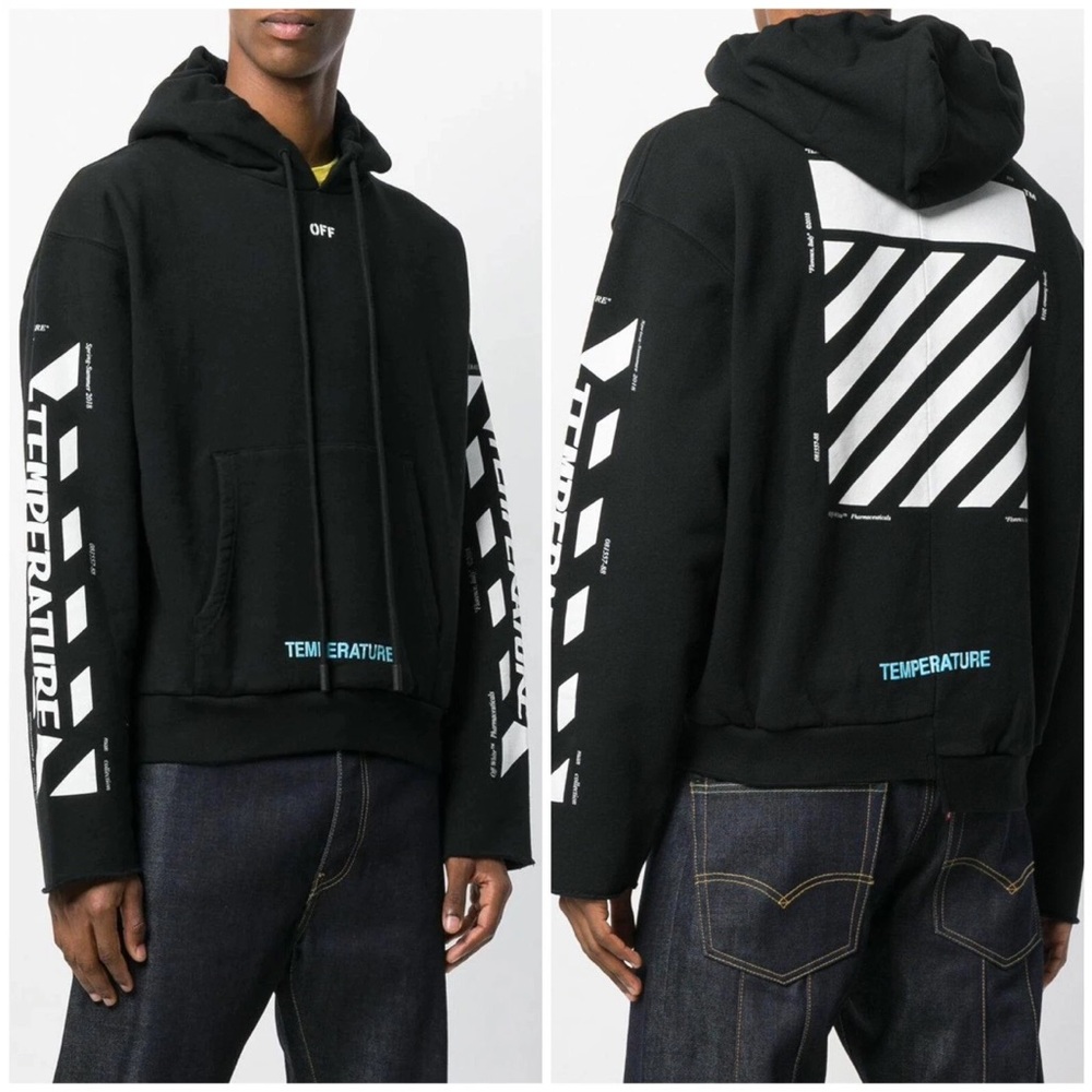 Off-White Black and White Striped Hoodie